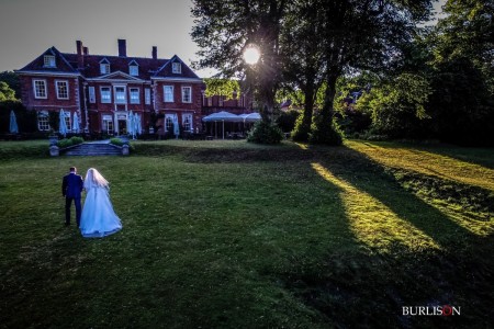 Lainston House Wedding with Bride & Groom. Drone Photography