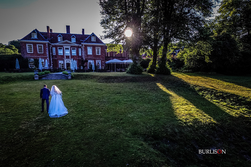 Lainston House Wedding with Bride & Groom. Drone Photography